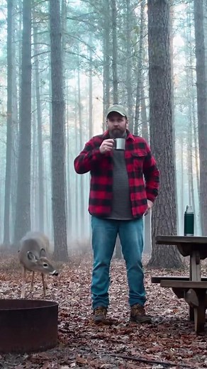 🦌💥 Coffee sneaky deer = disaster 😂 This hunter never saw it coming — literally. Deer crawling behind him like it’s running a mission... then the perfect trip 😭 #deerprank #outdoorcomedy #loltimevideos #aishorts #trailcamera #Sora2 #funnyanimals | LOL Time Videos