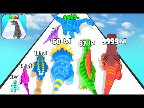 DINOSAUR EVOLUTION RUNNER GAME - Level Up Dinosaur Run Gameplay Walkthrough