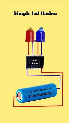 simple LED flasher 12 battery using connection circuit diagram #shots #electrical #electrician