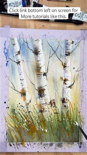 Genius tricks to paint trees in watercolor for beginners 🎨 #watercolourbeginners #watercolor