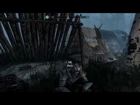 Skyrim Anniversary Edition - campsite next to trade caravans as Khajiit