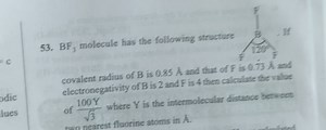 BF₃ molecule has the following structure. If the covalent radiu... | Filo