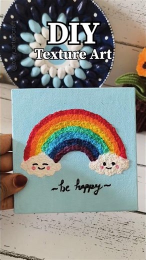 DIY Tissue Texture Art 🥰 Easy Room Decor Idea #shortsviral #shorts #diy #homedecor #craft #handmade