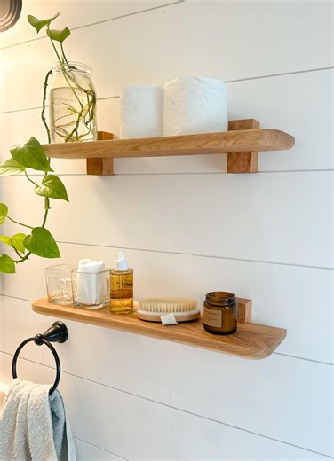 Handmade Floating Shelf / Rounded Edge Wooden Shelf / Hardwood Home Storage / Minimalist Custom Shelving - Etsy