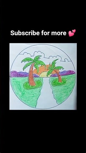 Easy scenary crayon drawing#scenery#naturedrawing#nature#easydrawing#beginnersdrawing#village#shorts