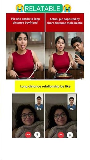 “Long distance relationships be like 😂." #funny #viral #memes #couple #girl #relationship #shorts