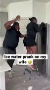 Ice water prank on wife