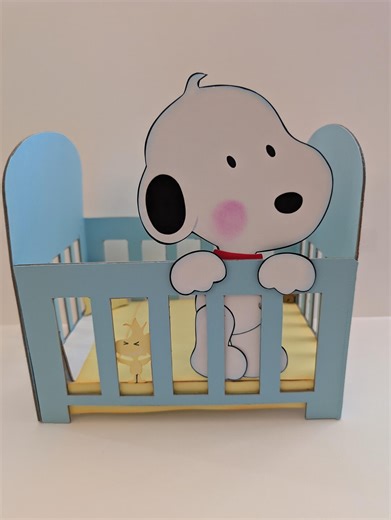 Baby Snoopy Baby Shower Decorations Naughty Snoopy Crib Centerpiece - Etsy