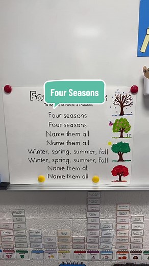 Introducing the four seasons has never been this fun! Join me in singing along to our catchy seasons song and check out these vibrant seasons posters that make learning interactive and memorable. Want to bring this experience to your classroom? Our 4 Seasons Pack is available on my website. 🍁❄️🌸☀️ #PreschoolVibes #PreschoolTeacher #FourSeasons #teacher #EarlyEducation #EarlyLearning