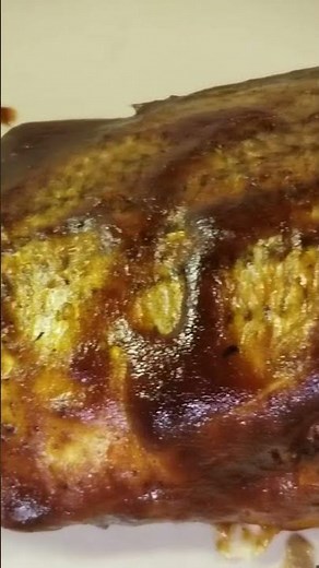 Oven Baked BBQ Sauce Glazed Striped Bass