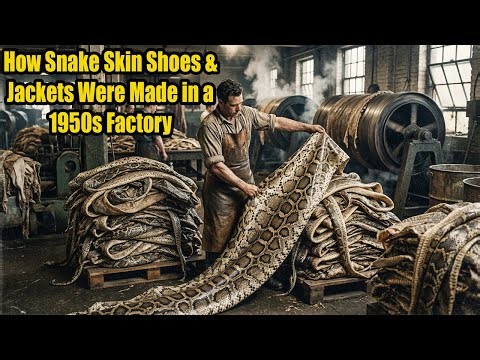 How Snake Skin Shoes & Jackets Were Made in a 1950s Factory