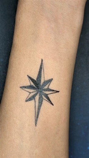 Eight-Point North Star – Temporary Gel pen Tattoo