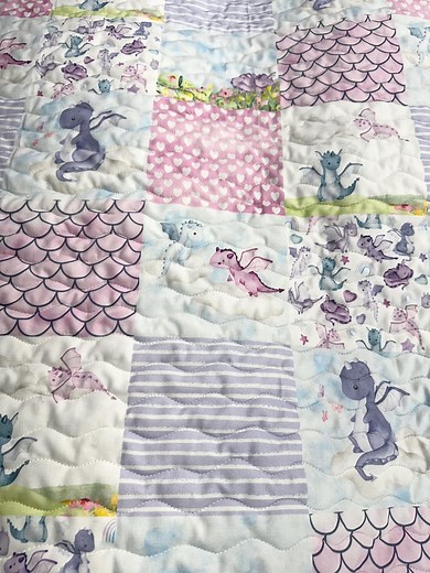 Baby Girl Quilt| Handmade| Dragon Theme| Nursery Decor| Dragon Baby Blanket| Baby Gift| Crib Bedding| Ready to Ship - Etsy