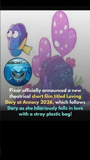 Dory is back! 🐠 She falls for a plastic bag in Pixar’s new short ‘Loving Dory’! 🛍️