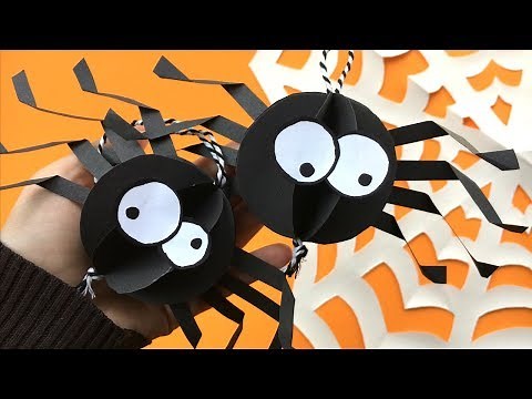 Easy Paper Spider DIY Decor - Halloween Room Decor DIY - collab with Jenny The Origami Tree