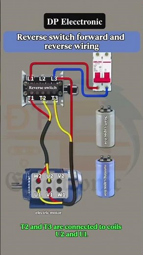 Reverse switch forward and reverse wiring ⚡ cannection video#youtube#motorcontrol #industrial#vairal