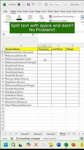 Split Text having a space and a dash | #exceltips #excelhacks #exceltricks