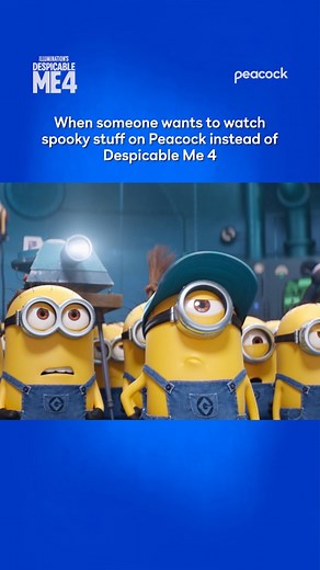 All minions, all the time. Stream Despicable Me 4 starting October 31, only on Peacock TV. | Minions