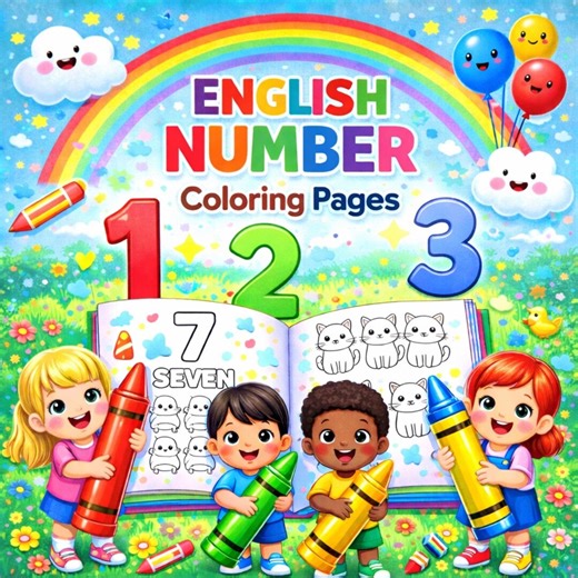 English Number Coloring Pages | 0 to 10 Color by Number English Worksheets | Kids Learning Numbers Printable PDF - Etsy