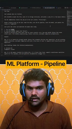 Thiru | AI & ML Engineer | Data Scientist on Instagram: "ML Platform Pipeline - Building with AI . . Machine Learning, Deep Learning, ML Models, AI ML . . #ai #datascience #machinelearning #aiprojects #artificialintelligence"