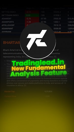 Trading Lead | Trader on Instagram: "Premium features for FREE in Tradinglead 🤑 . Using this you can do some quick high level fundamental analysis of stock.. . The website has multiple other premium features for free: Multi timeframe Bar Replay in all timeframes. Unlimited indicators. Unlimited and watchlists. Color List Fast Analysis features Live Data And More for Indian and Forex Market . The website is tradinglead.in . This is my own website so Comment what more features you want, I will pl