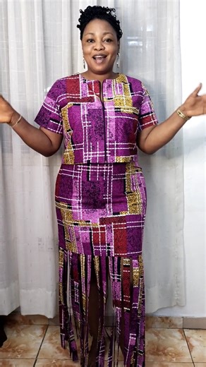 Watch the tutorial on Crop Top & Skirt with Ankara Fringe on Bilikis Signatures on YouTube. | Bilikis Signatures