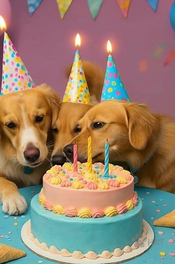 3 Happy Dogs Throw the Cutest Birthday Party Ever 🎂🐶✨