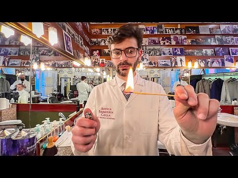 💈 This Barbershop Uses FIRE! | Scissor Cut, Fire Treatment, Hair Tonic & Hair Wash!