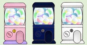 Animated Gacha machine / gashapon machine powerpoint template