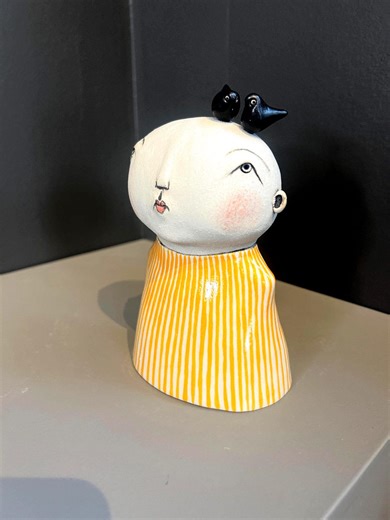 Handmade Stoneware Sculpture: Whimsical Ceramic Art With Birds - Etsy