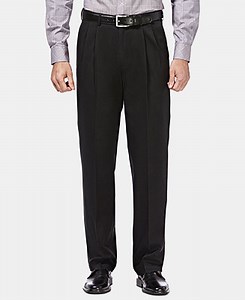 Haggar Men's Premium No Iron Khaki Classic Fit Pleat Hidden Expandable Waist Pants - Macy's