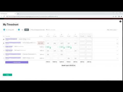 Entering Time in Projectworks