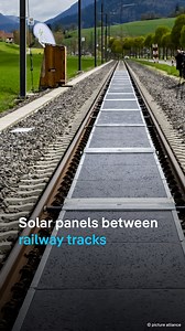 75K views · 1.9K reactions | A pilot is underway in Switzerland, testing the placement of solar panels between railway tracks. It’s one of several ideas for generating power without the need for additional land. #solarpanels | DW Environment | Facebook