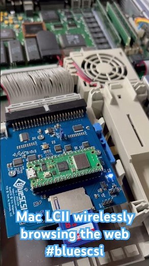Macintosh LCII wirelessly browsing the internet using #BlueSCSI v2 with a pi pico w