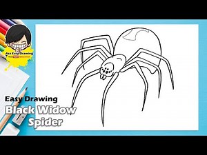 Easy Drawing Black Widow Spider