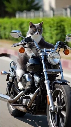 cat riding on a motorcycle#plslikesubscribe#shorts#ai