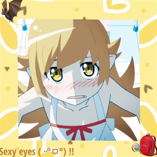 Holy larp….. #🎒🍭 #🐰🎀 #monogatari #shinobuoshino #kodacon | Shinobu Oshino