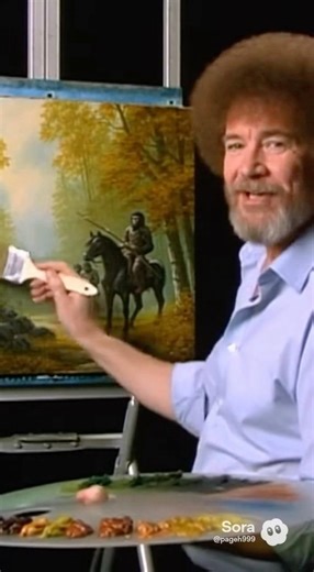 Bob Ross paints a forest with WTH is THAT!?