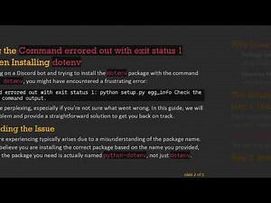 How to Fix the Error: Command errored out with exit status 1 When Installing dotenv for Python