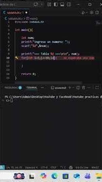 Cualquier Tabla de multiplicar en C con scanf (fácil y rápido) #programming #programacion