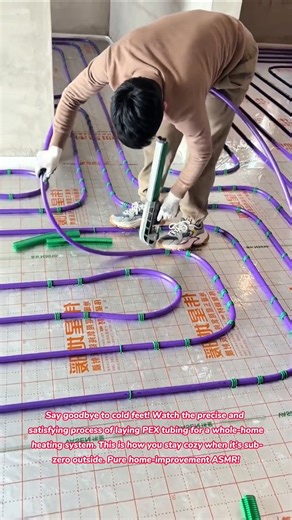 Winter Comfort! ❄️🏠 Satisfying Underfloor Heating Install #cold #winter #heat #snow #home #how #asmr