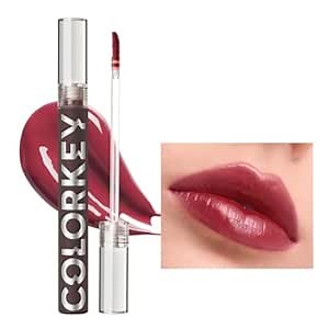 COLORKEY Lip Gloss Mirror Series, Hydrating Lip Gloss with Essential oil, High Shine Glossy Lip Tint, Hydrated & Fuller-looking Lips, Long-Lasting Liquid Lipstick (B705 Grape jelly)