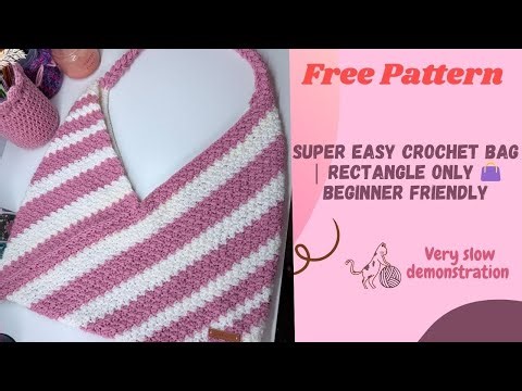 Easiest Crochet Bag Ever 👜 | Just a Rectangle | Perfect for Beginners
