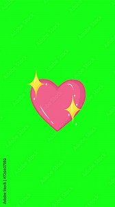 Great 3D heart transition on a green screen. Heart transition with key colors. Women's Day, Valentine's Day, Mother's Day, and Wedding day heart animation. Chroma color. 4K, 8k video Stock Video