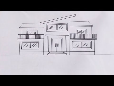 Modern House Drawing Easy | Simple Home Sketch Step by Step for Beginners