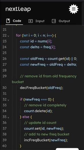 Most Frequent ID After Updates | HashMap + Frequency Buckets | JavaScript Full Solution