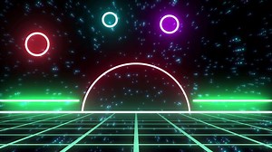 Download Retro style 80s-90s futuristic grid wireframe backdrop. Digital landscape neon dance style retro party laser pattern background. for free