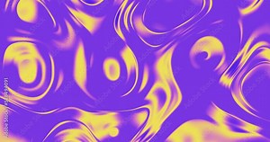 Liquid animation. Excitement and iridescence of blue liquid in yellow light. 3d reneder.