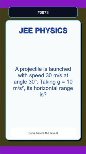 JEE Physics Practice Question 0073 | Projectile Motion | Hard