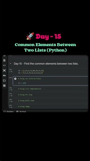 🚀 Day 15 – Common Elements Between Two Lists (Python)